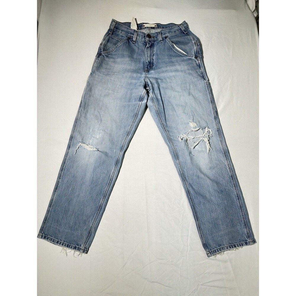 Rare Vintage CARHARTT Carpenter Pockets Zip Fly Denim Jeans 90s 2000s Blue 30/32